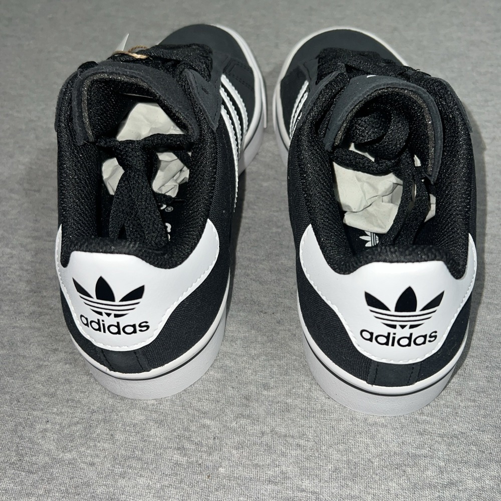 Adidas Campus Vulc J Black White Retro Sneakers Womens 6.5 Kids 4.5 IH8038 - Picture 7 of 16